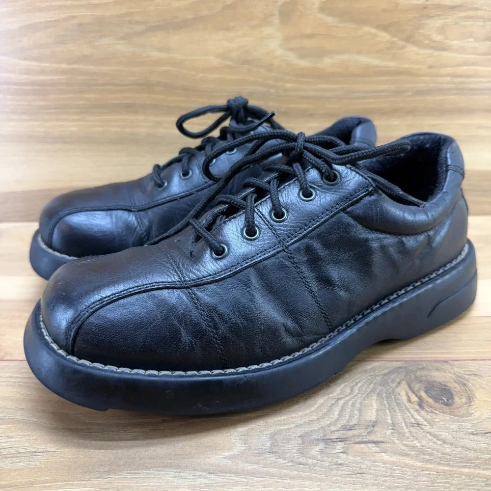 ID‎ Required Y2K Chunky Oxfords Mens 6.5 Black Dawson Leather Square Toe
